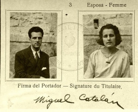 Miguel Catalán y su esposa Jimena Menéndez-Pidal