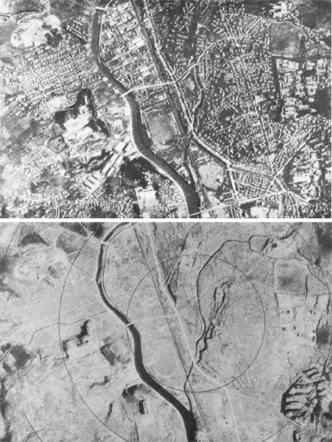 Nagasaki antes y después del ataque atómico. Nagasaki antes y después del ataque atómico.