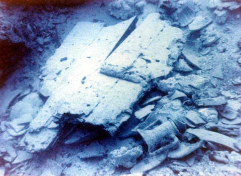 Restos del naufragio de Anticitera.