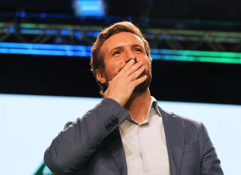 El líder del PP, Pablo Casado, durante su intervención en el 16 Congreso Autonómico de la formación, en el que el presidente de la Junta de Andalucía y del PP-A, Juanma Moreno, fue reelegido para los próximos cuatro años, este domingo en e El líder del PP, Pablo Casado, durante su intervención en el 16 Congreso Autonómico de la formación, en el que el presidente de la Junta de Andalucía y del PP-A, Juanma Moreno, fue reelegido para los próximos cuatro años, este domingo en e