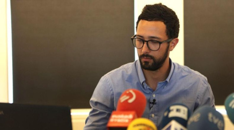 Valtònyc, en una rueda de prensa en Bruselas. EFE Valtonyc, en una rueda de prensa en Bruselas. EFE
