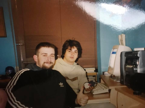 Toni Mejías y DJ Bokah grabando en el año 2001.