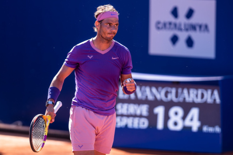  23 de abril de 2021; Real Club de Tenis, Barcelona, ​​Cataluña, España; ATP Tour, Individual Masculino, Barcelona Open de Tenis; Barcelona Open Banc Sabadell Trofeo Conde de Godó; Rafa Nadal durante el Trofeo Conde de Godó en el Real Club 