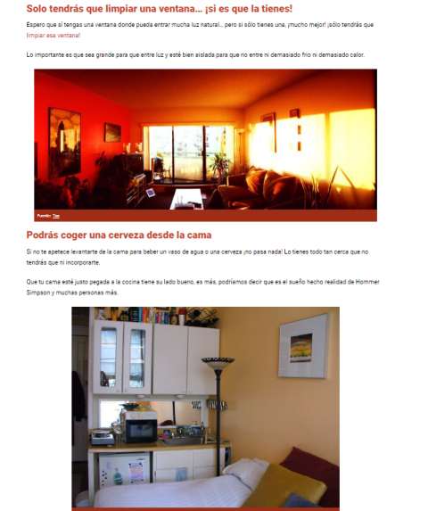 Parte del artículo publicado en 'Decoración 2.0' titulado '10 razones para ser feliz en un piso pequeño'. Parte del artículo publicado en 'Decoración 2.0' titulado '10 razones para ser feliz en un piso pequeño'.