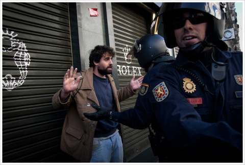 Piquete unitario en Gran Vía. Huelga General en Madrid. Imagen de archivo.- flickr Piquete unitario en Gran Vía. Huelga General en Madrid. Imagen de archivo.- flickr