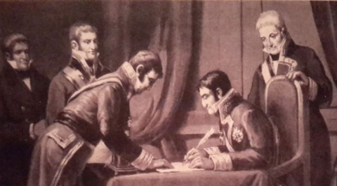 Fernando VII, firmando la derogación de la Constitución de 1812 / Archivo Histórico Municipal de Valencia