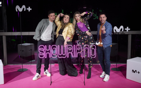 Miguel Maldonado, Lala Chus, Eva Soriano y Fran Pati, en la presentación de 'Showranio'. Foto: Movistar Plus+ Miguel Maldonado, Lala Chus, Eva Soriano y Fran Pati, en la presentación de 'Showranio'. Foto: Movistar Plus+