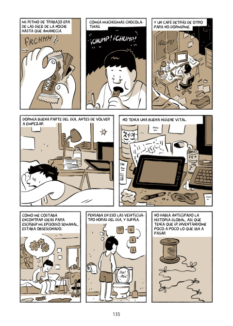 Unas viñetas del cómic 'Trabajar y vivir' de Fabien Toulmé.