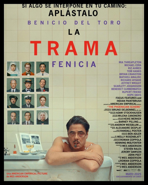 Cartel de la película 'La trama fenicia', de Wes Andrerson. Cartel de la película 'La trama fenicia', de Wes Andrerson.