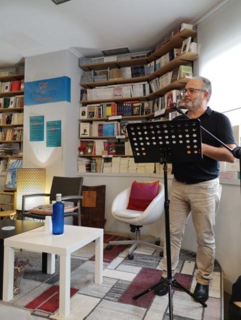 Uberto Stabile (a la izquierda) y Jorge Riechmann (a la derecha)