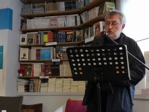 Uberto Stabile (a la izquierda) y Jorge Riechmann (a la derecha)