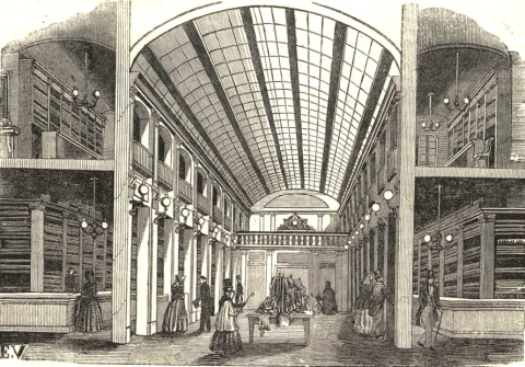 Interior del pasaje de Matheu en 1842-1843.