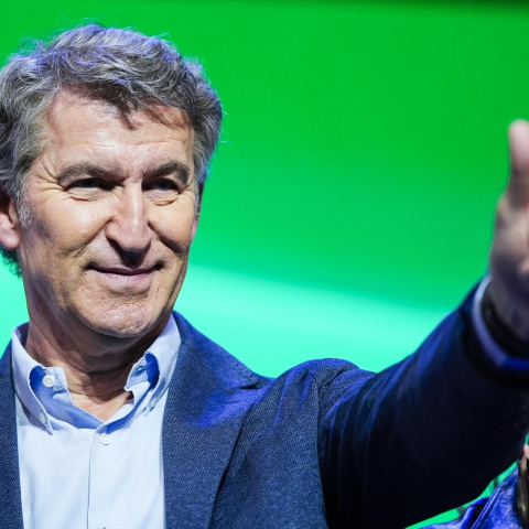 El presidente del PP, Albero Nuñez Feijoo, durante el congreso del PP-A. A 9 de noviembre de 2025.