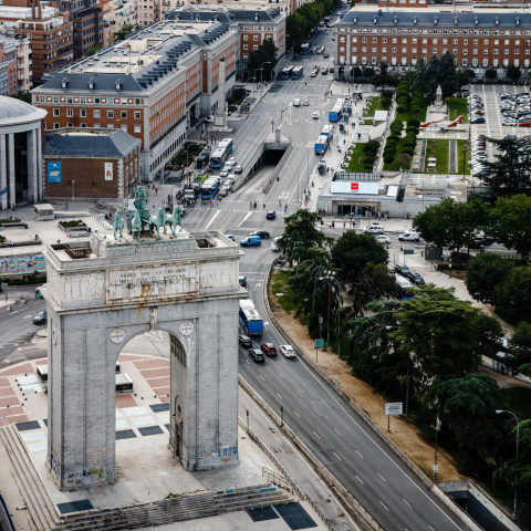 Vista del Arco de la Victoria, en la entrada de Madrid. Vista del Arco de la Victoria, en la entrada de Madrid.