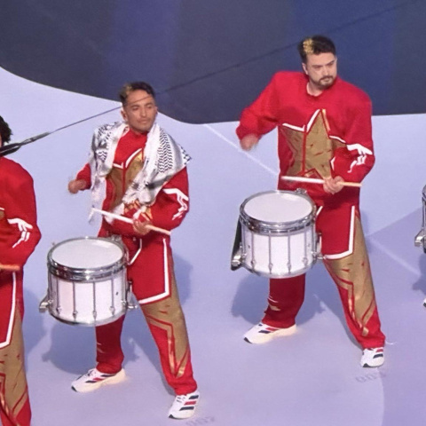 Imagen del músico en la inauguración del Mundial en EEUU.
