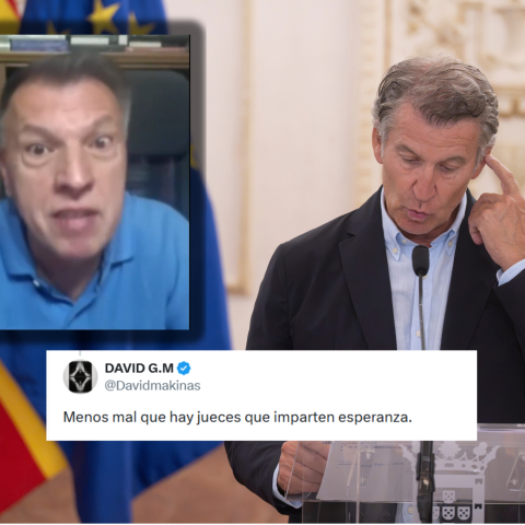 Fotomontaje de Alberto Núñez Feijóo con el juez Joaquim Bosch.