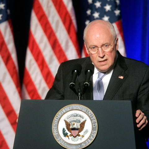 El entonces vicepresidente de Estados Unidos, Dick Cheney, en un acto de la Unión Conservadora Estadounidense, en Washington, en febrero de 2008.