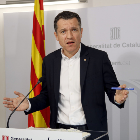 El conseller d'Agricultura, Òscar Ordeig, en una compareixença a Lleida.