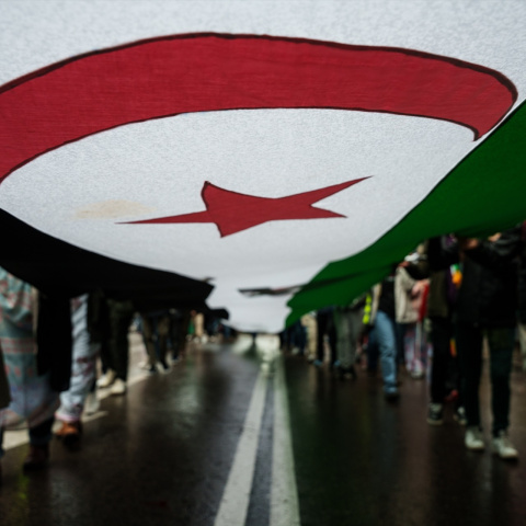 Manifestación ‘50 años de resistencia del pueblo saharaui’, a 15 de noviembre de 2025, en Madrid.