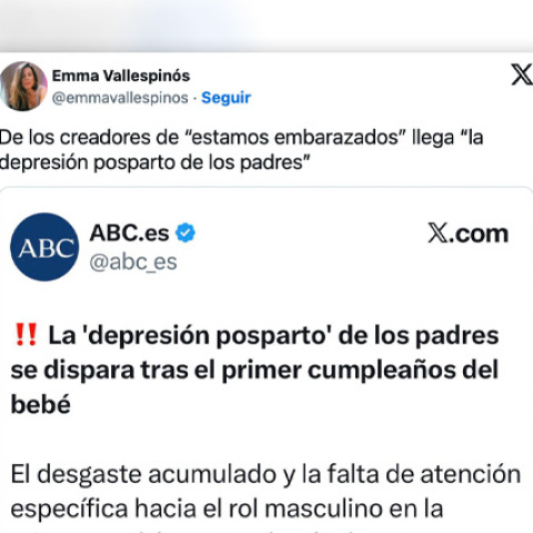 Respuestas al artículo de 'ABC' que habla de la "depresión posparto de los padres".