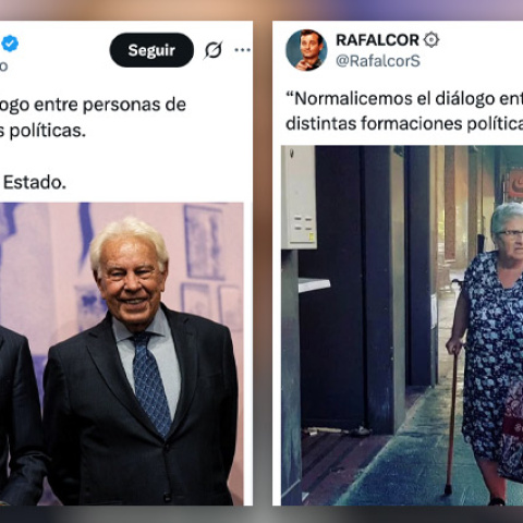 Reacciones al tuit de Juan Manuel Moreno Bonilla con Felipe González.