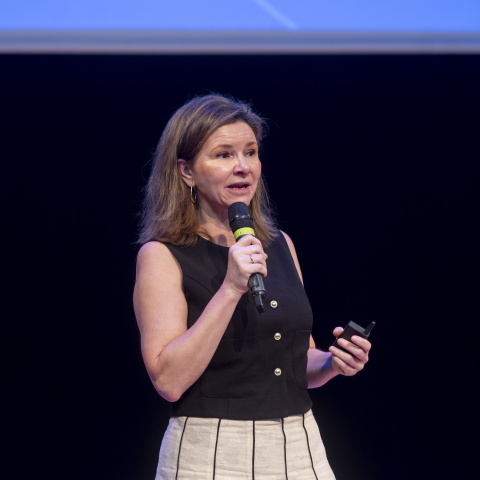La presidenta de AEMET, María José Rallo, durante la presentación del plan estratégico de AEMET y de su nueva imagen corporativa, en La Casa Encendida, a 3 de junio de 2025, en Madrid (España).