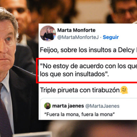 Alberto Núñez Feijóo, este lunes en un desayuno informativo.