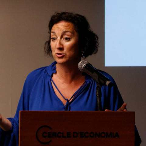 La consellera d'Economia i Finances, Alícia Romero, en la presentació de la proposta del consorci d'inversions, pactat amb ERC.
