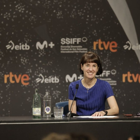 Maialen Beloki en una rueda de prensa del Festival de Cine de San Sebastián.