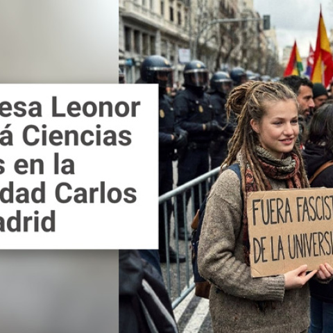 Un meme sobre los estudios de la princesa Leonor.