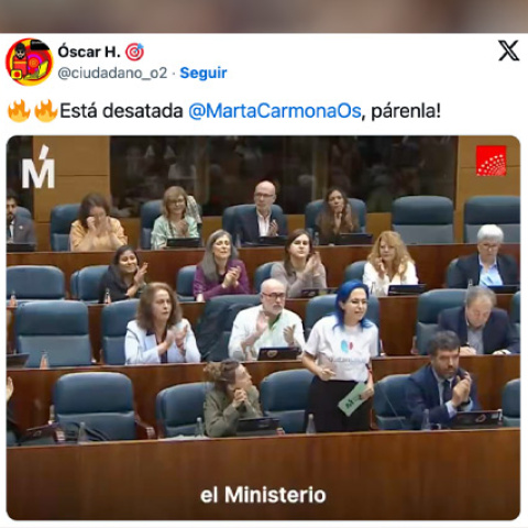 Marta Carmona en la Asamblea de Madrid.