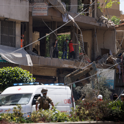 Beirut, este domingo, tras los ataques de Israel.
