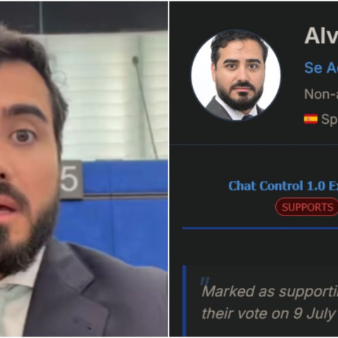 El eurodiputado Alvise anuncia su voto y posteriormente vota lo contrario.