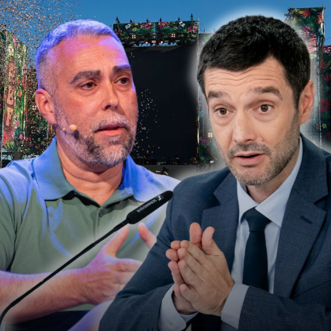El ministro de Derechos Sociales, Consumo y Agenda 2030 y el portavoz de Facua en una imagen.