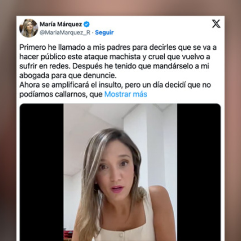 María Márquez denuncia los ataques que recibe en las redes sociales.
