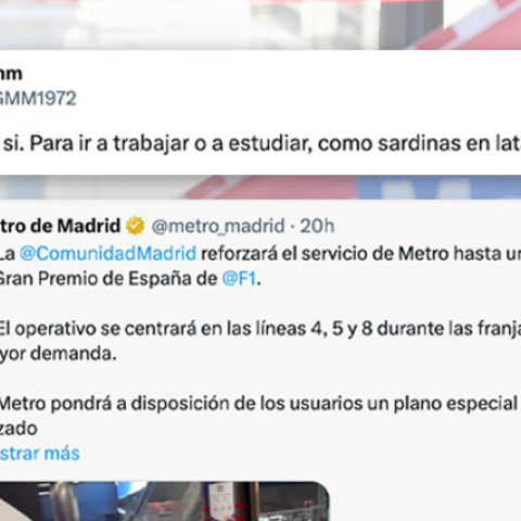 Críticas al refuerzo del Metro de Madrid por la Fórmula 1.