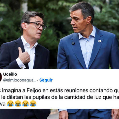 Pedro Sánchez junto al primer ministro británico Andy Burnham en Central Park. Pedro Sánchez junto al primer ministro británico Andy Burnham en Central Park.
