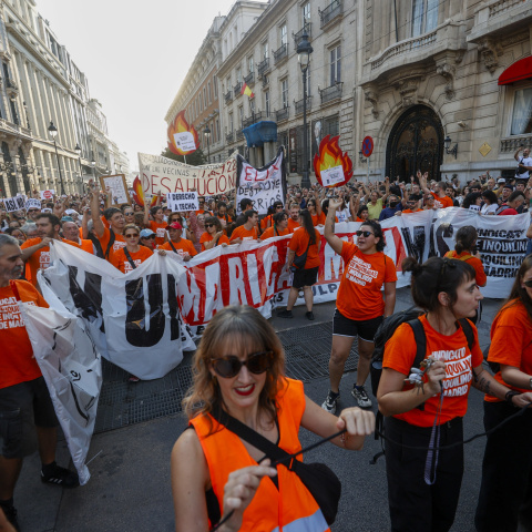 La manifestación por la vivienda, este sábado, en Madrid.