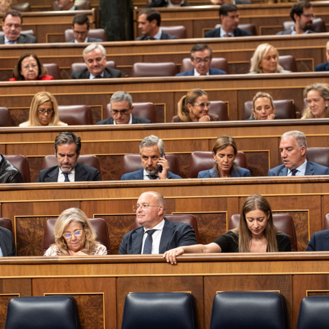 Bancada del Partido Popular durante un Pleno en el Congreso, en septiembre.