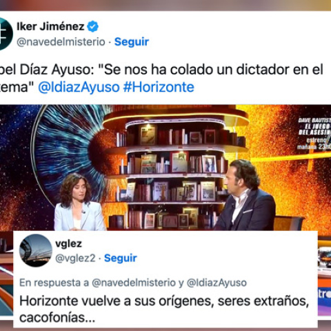 Reacciones a la entrevista de Ayuso en 'Horizonte'.