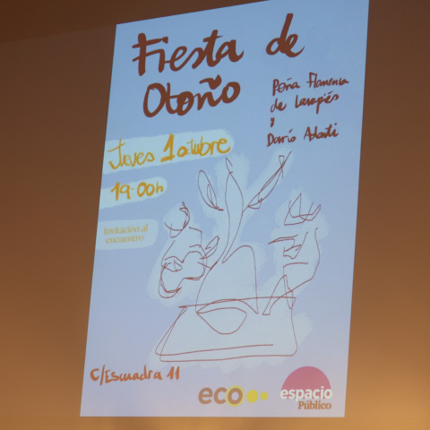 Cartel de la Fiesta de Otoño organizada por Espacio Público