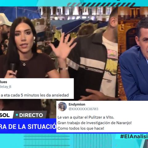Fotomontaje de una captura del programa de Telemadrid de Antonio Naranjo y tuits. Fotomontaje de una captura del programa de Telemadrid de Antonio Naranjo y tuits.