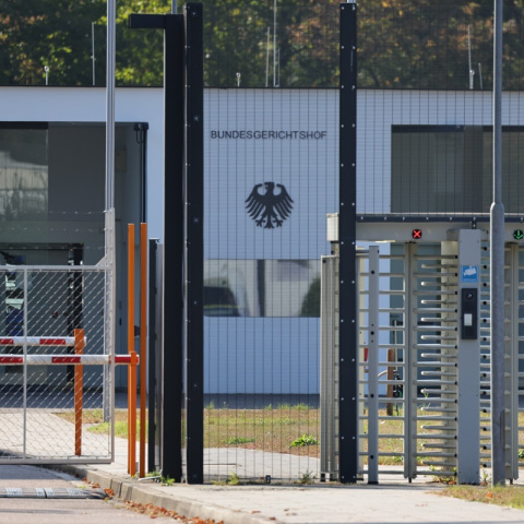 Entrada al Tribunal Federal de Justicia en Karlsruhe, Alemania.