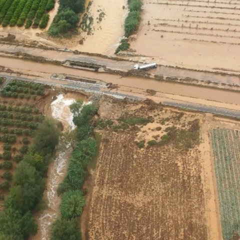 Imatges aèries de les inundacions a les Terres de l'Ebre a principis d'octubre.