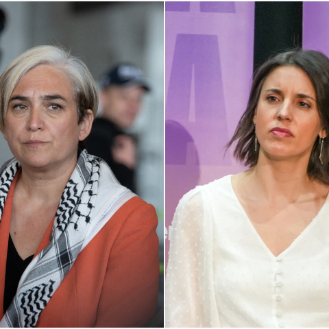 La exalcaldesa de Barcelona Ada Colau y la eurodiputada Irene Montero.