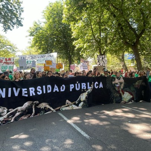 Manifestación en defensa de la universidad pública en Madrid.