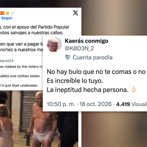 Abascal difunde una imagen que ha sido identificada como IA y los tuiteros le responden.