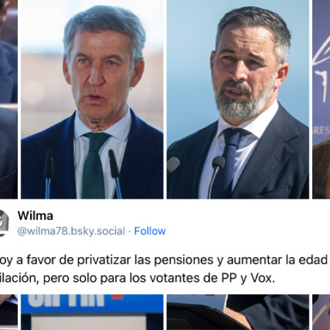 José María Figaredo, Alberto Núñez Feijoo, Santiago Abascal y Ester Muñoz.