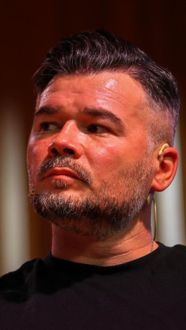 Gabriel Rufián en un momento del acto de Barcelona.