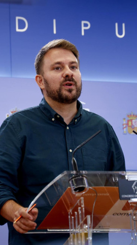 MADRID, 21/07/2026.-Alberto Ibáñez, Portavoz de Compromís y Diputado GP Plurinacional SUMAR, este martes durante la rueda de prensa en el Congreso de Los Diputados.-EFE/ María Aguilella Pardo